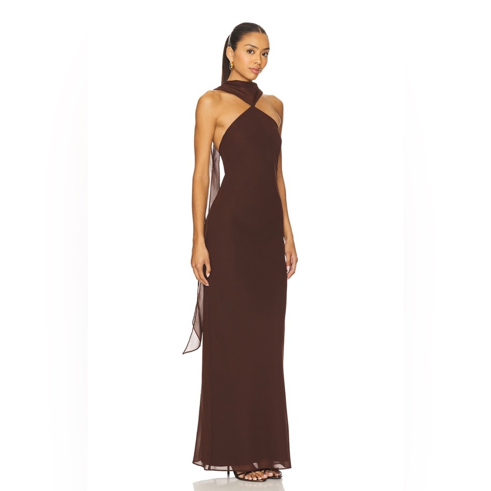 Elegant Brown Halter Dress - Ashton Maxi